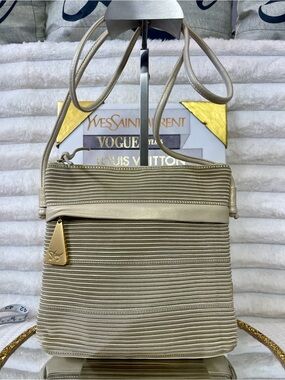 Sharif Beige Crossbody Bag Made in USA
